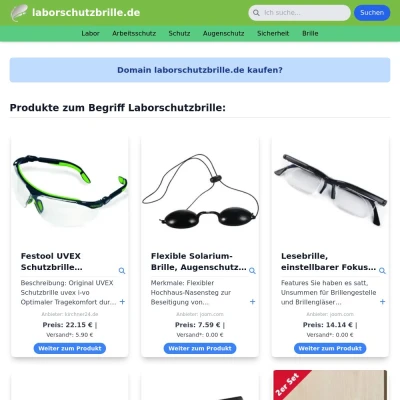 Screenshot laborschutzbrille.de