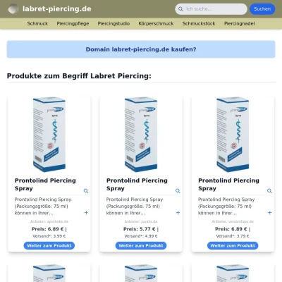 Screenshot labret-piercing.de