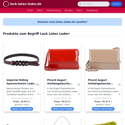 Screenshot lack-latex-leder.de