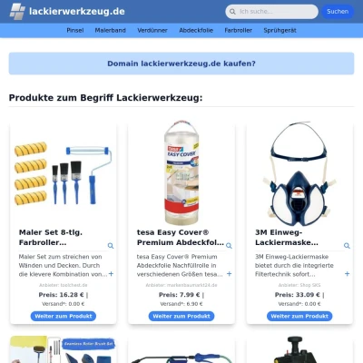 Screenshot lackierwerkzeug.de