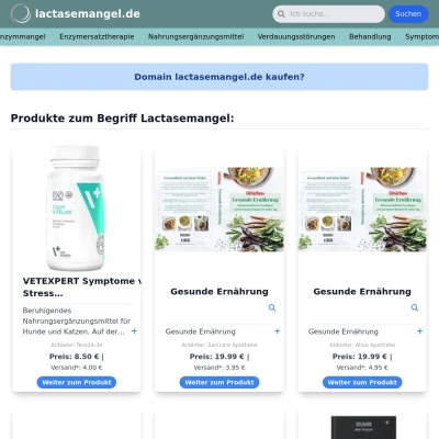 Screenshot lactasemangel.de