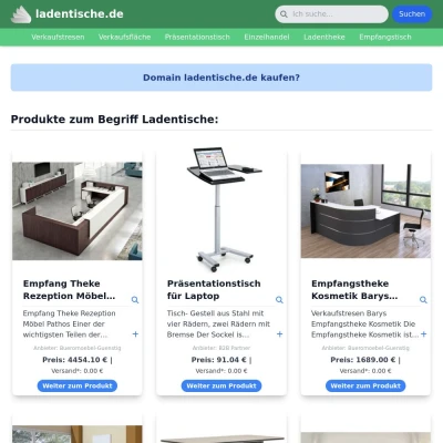 Screenshot ladentische.de