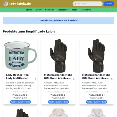 Screenshot lady-lalola.de