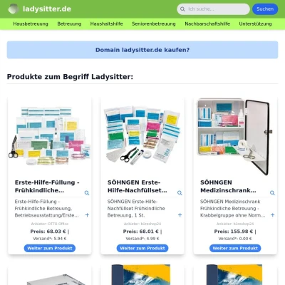 Screenshot ladysitter.de
