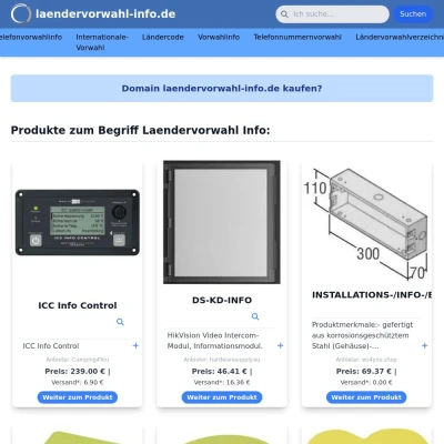Screenshot laendervorwahl-info.de