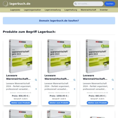 Screenshot lagerbuch.de