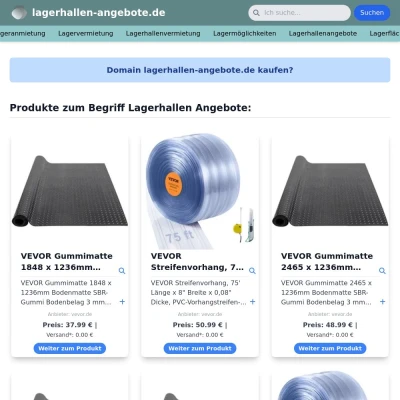 Screenshot lagerhallen-angebote.de