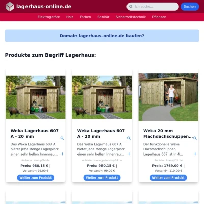 Screenshot lagerhaus-online.de