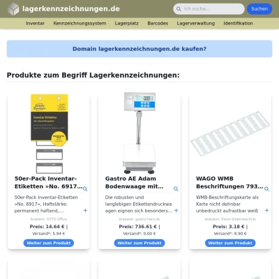 Screenshot lagerkennzeichnungen.de