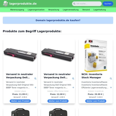Screenshot lagerprodukte.de