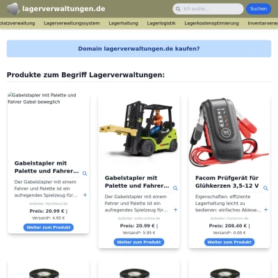 Screenshot lagerverwaltungen.de