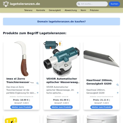 Screenshot lagetoleranzen.de