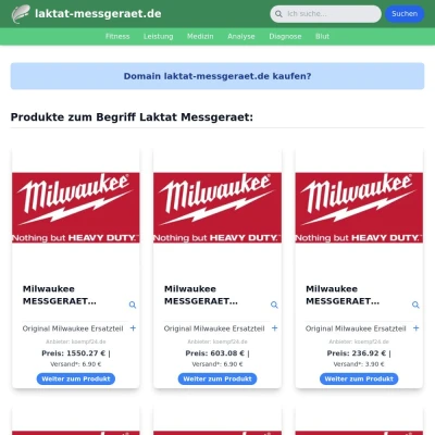 Screenshot laktat-messgeraet.de