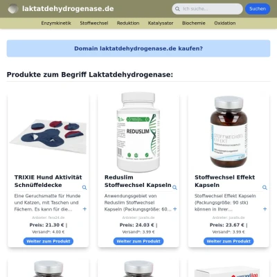 Screenshot laktatdehydrogenase.de