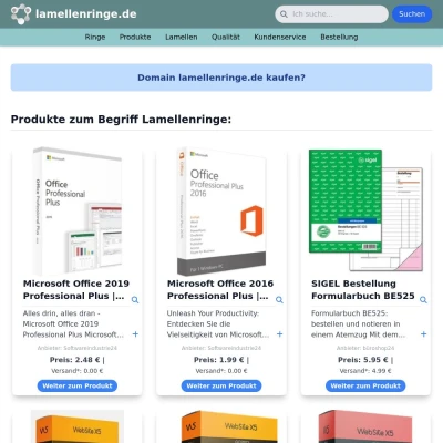 Screenshot lamellenringe.de