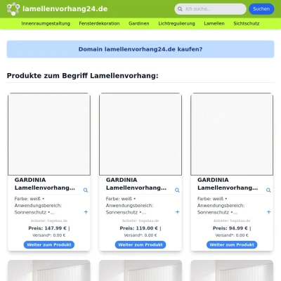 Screenshot lamellenvorhang24.de