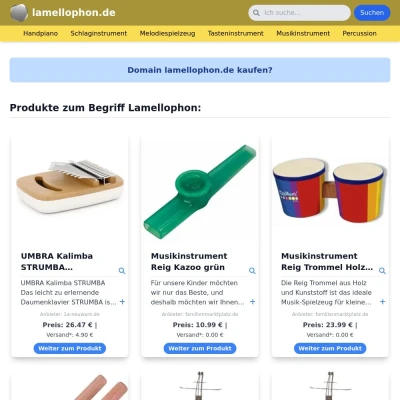 Screenshot lamellophon.de