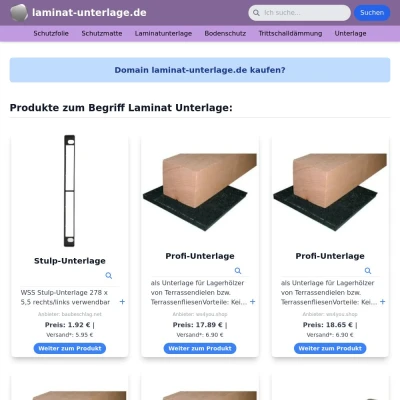 Screenshot laminat-unterlage.de