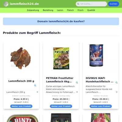 Screenshot lammfleisch24.de