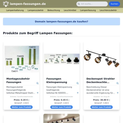 Screenshot lampen-fassungen.de