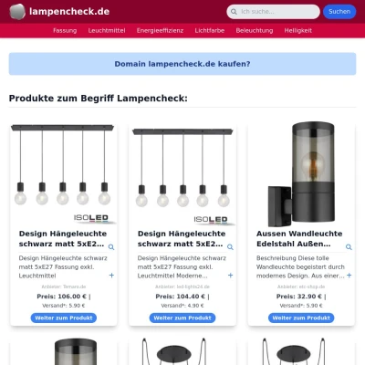 Screenshot lampencheck.de