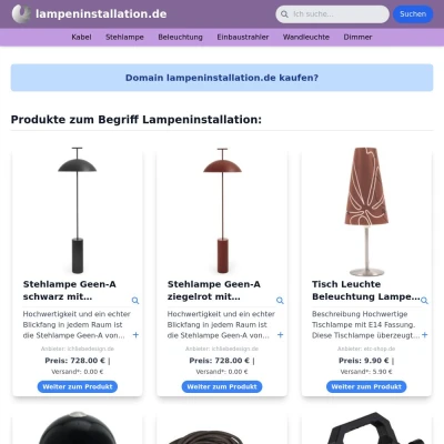 Screenshot lampeninstallation.de