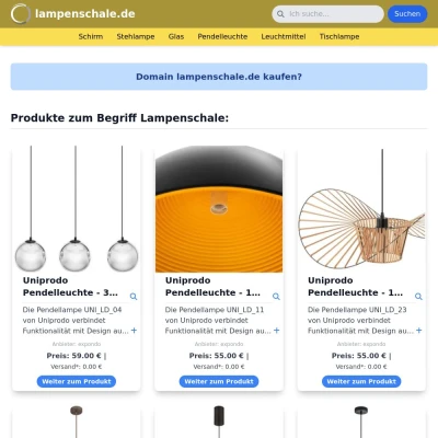 Screenshot lampenschale.de
