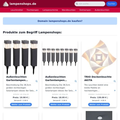 Screenshot lampenshops.de