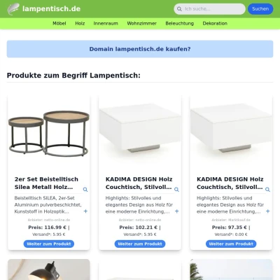 Screenshot lampentisch.de