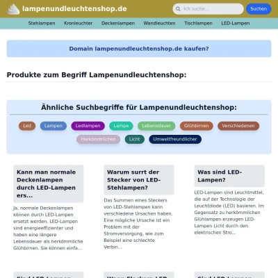 Screenshot lampenundleuchtenshop.de