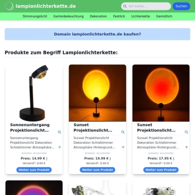 Screenshot lampionlichterkette.de