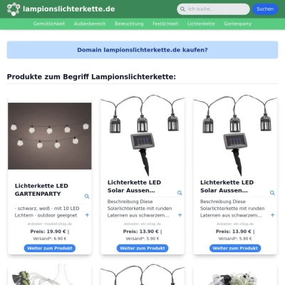 Screenshot lampionslichterkette.de