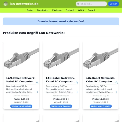 Screenshot lan-netzwerke.de