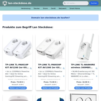 Screenshot lan-steckdose.de