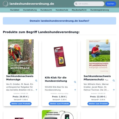 Screenshot landeshundeverordnung.de