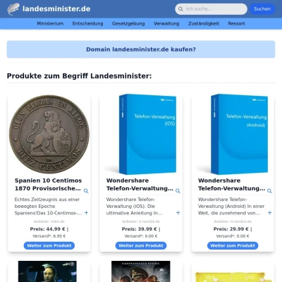 Screenshot landesminister.de