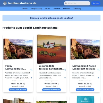 Screenshot landhaustoskana.de
