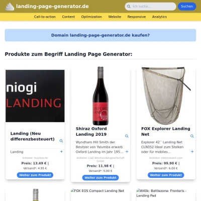 Screenshot landing-page-generator.de