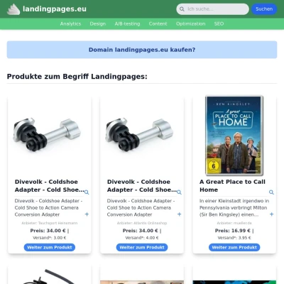 Screenshot landingpages.eu