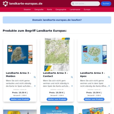 Screenshot landkarte-europas.de