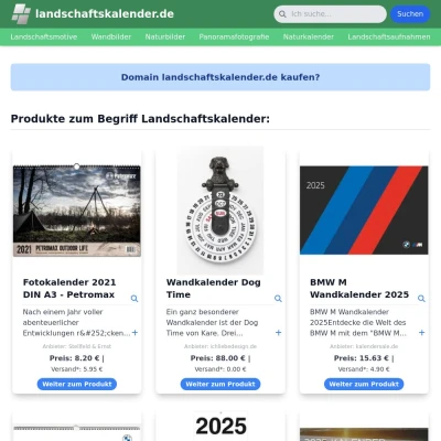 Screenshot landschaftskalender.de