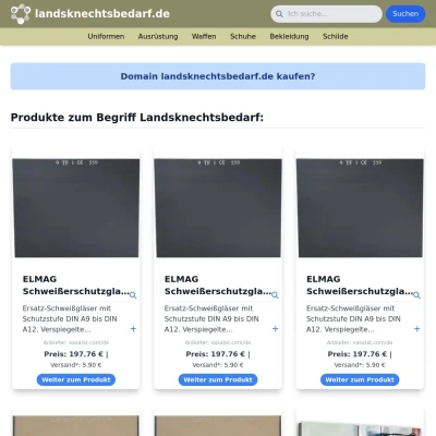 Screenshot landsknechtsbedarf.de