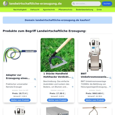 Screenshot landwirtschaftliche-erzeugung.de