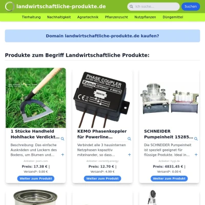 Screenshot landwirtschaftliche-produkte.de