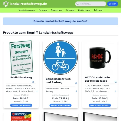 Screenshot landwirtschaftsweg.de