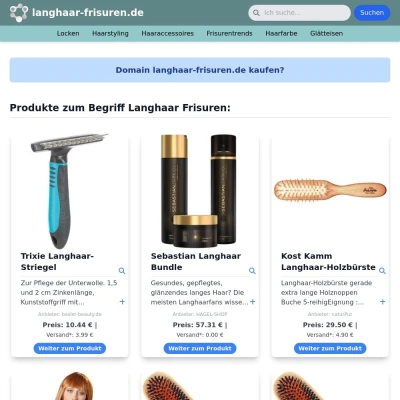 Screenshot langhaar-frisuren.de