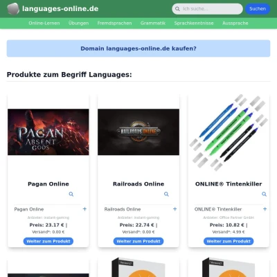 Screenshot languages-online.de