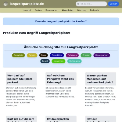 Screenshot langzeitparkplatz.de