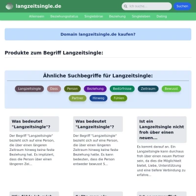 Screenshot langzeitsingle.de