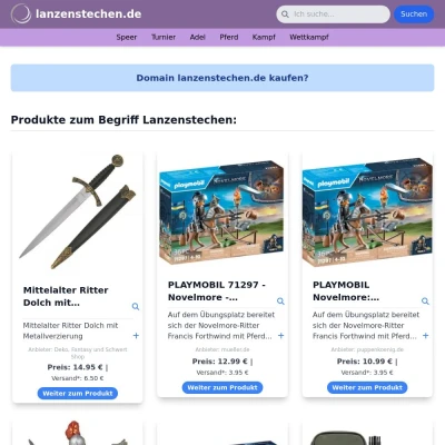 Screenshot lanzenstechen.de